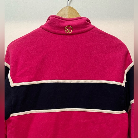 St John | Vintage 90’s Embroidered Crest Zip Neck Sweatshirt - Size Small - Picture 8 of 12